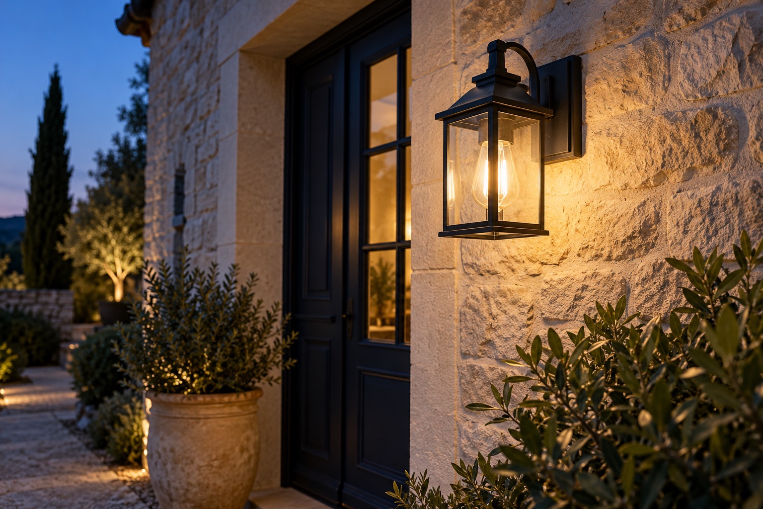 Illustration : Éclairage extérieur d’une entrée de maison