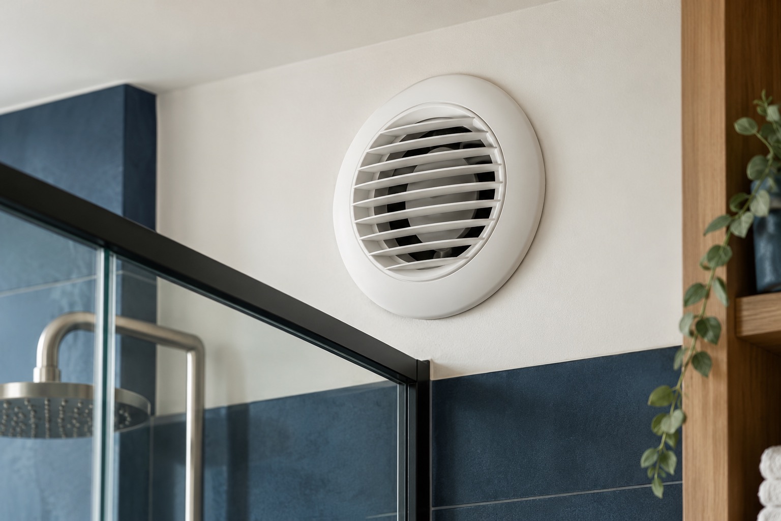 Illustration : Bouche d’extraction de ventilation dans une salle de bains